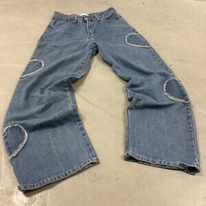 Baggy Y2K heart patterned Jeans 28x30
